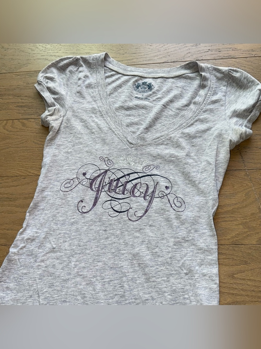 Sparkly gray & purple Juicy Couture tee - Picture 2 of 7
